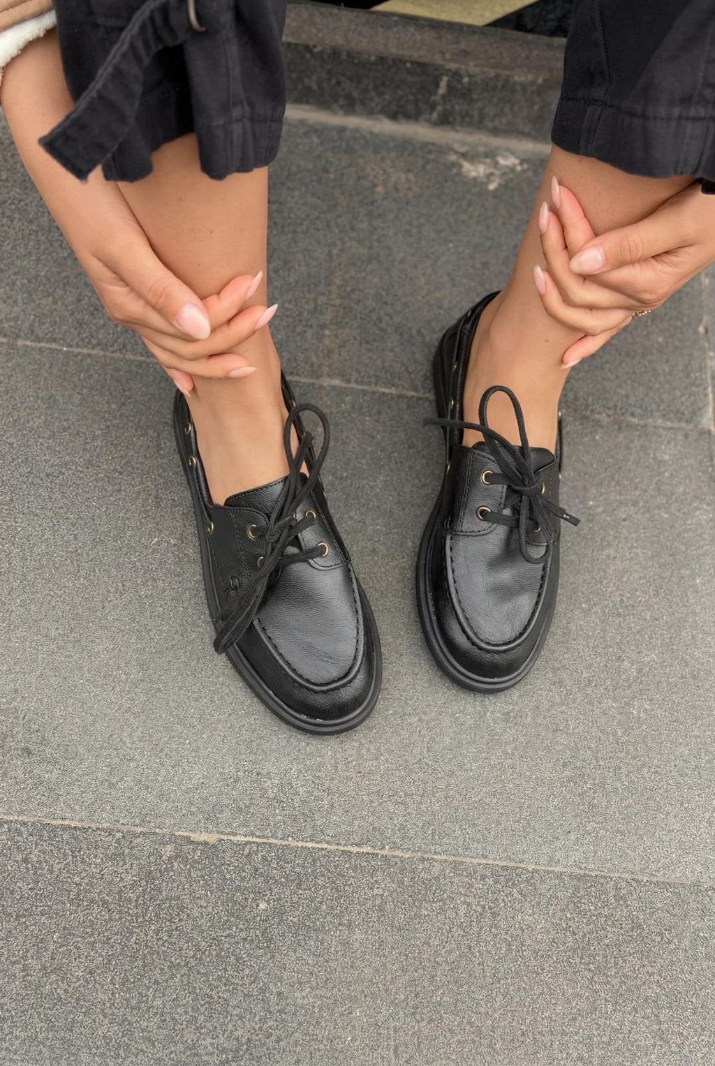 Morin Black Faux Leather Women's Oxford Shoes