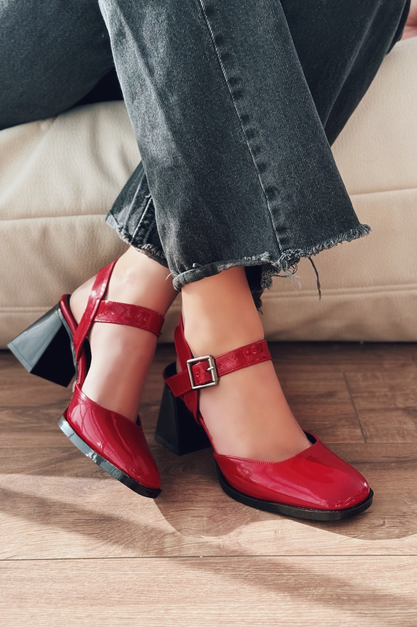 Melora Red Patent Faux Leather Women's Mary Jane