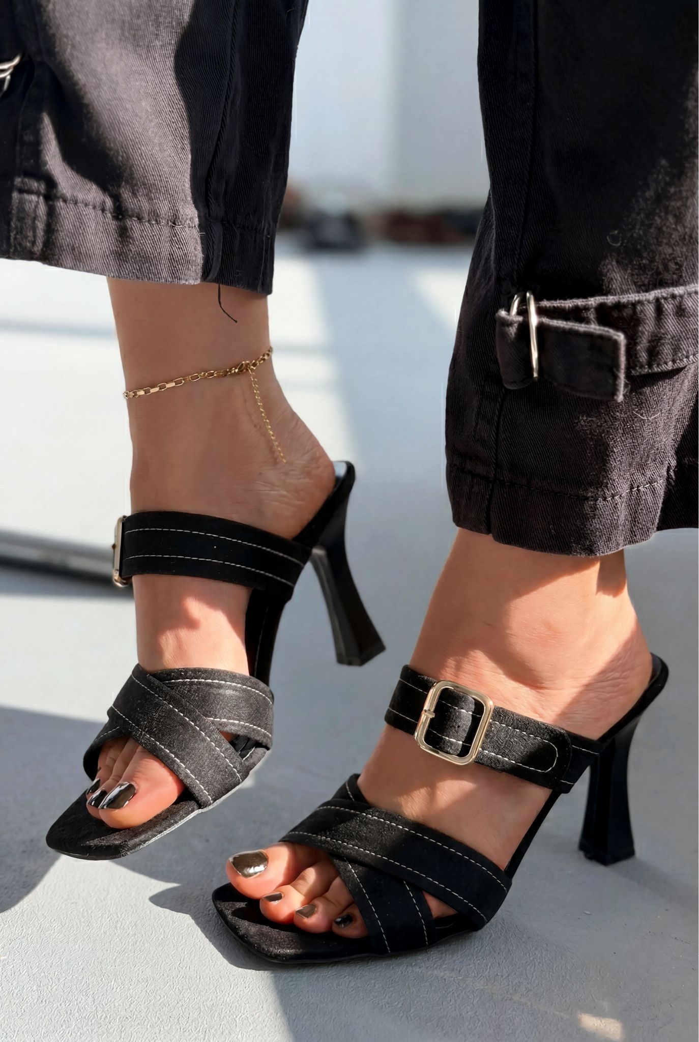 Norden Black Suede Women's Pumps Mule