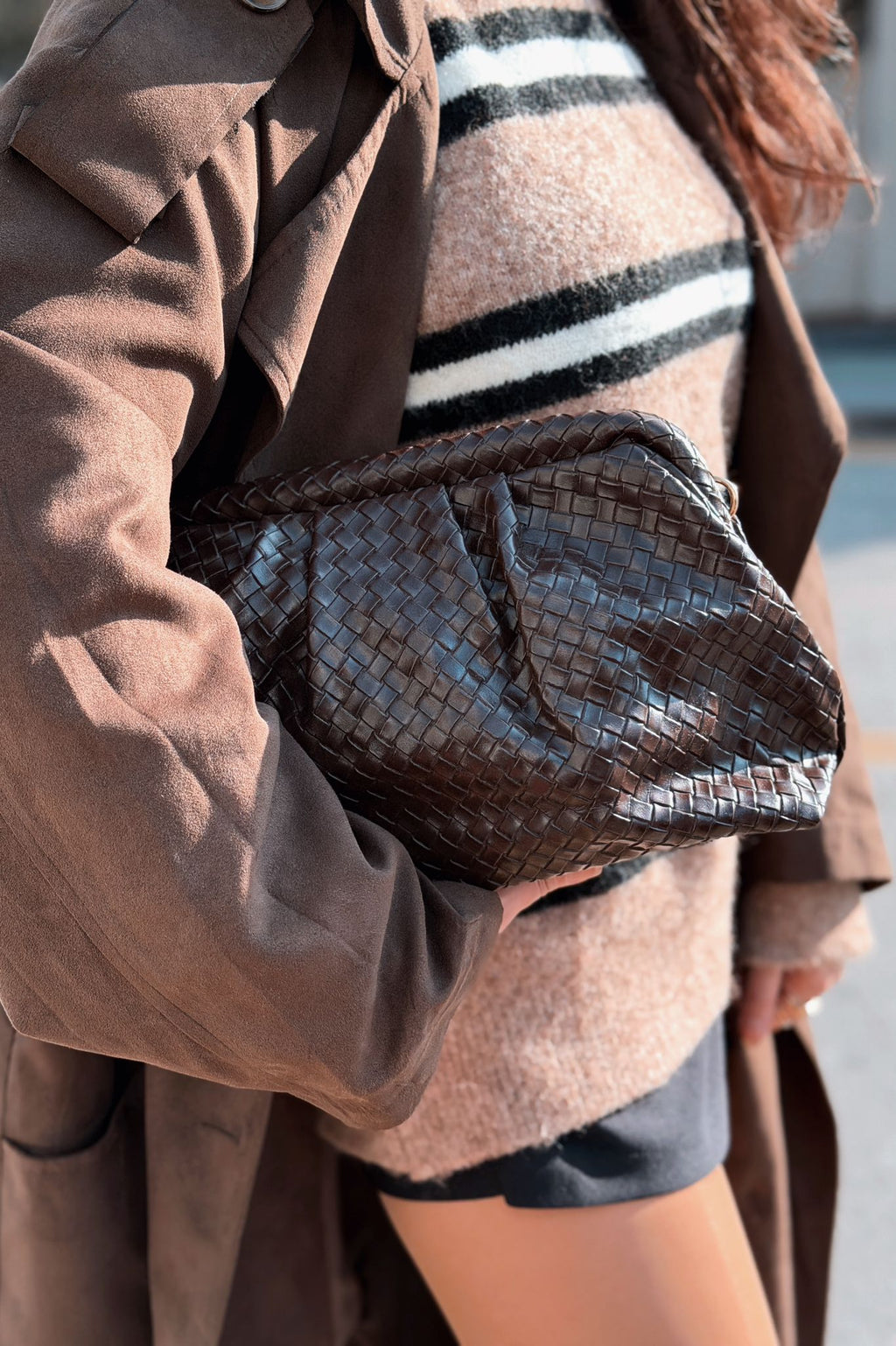 Lurine Light Brown Faux Leather Women's Clutch Bag