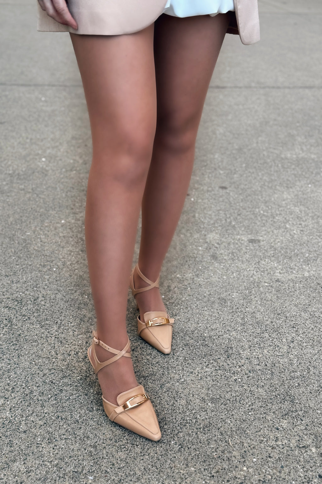 Vorno Nude Faux Leather Women's Stiletto