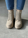 Voltera Beige Suede Women's Boots