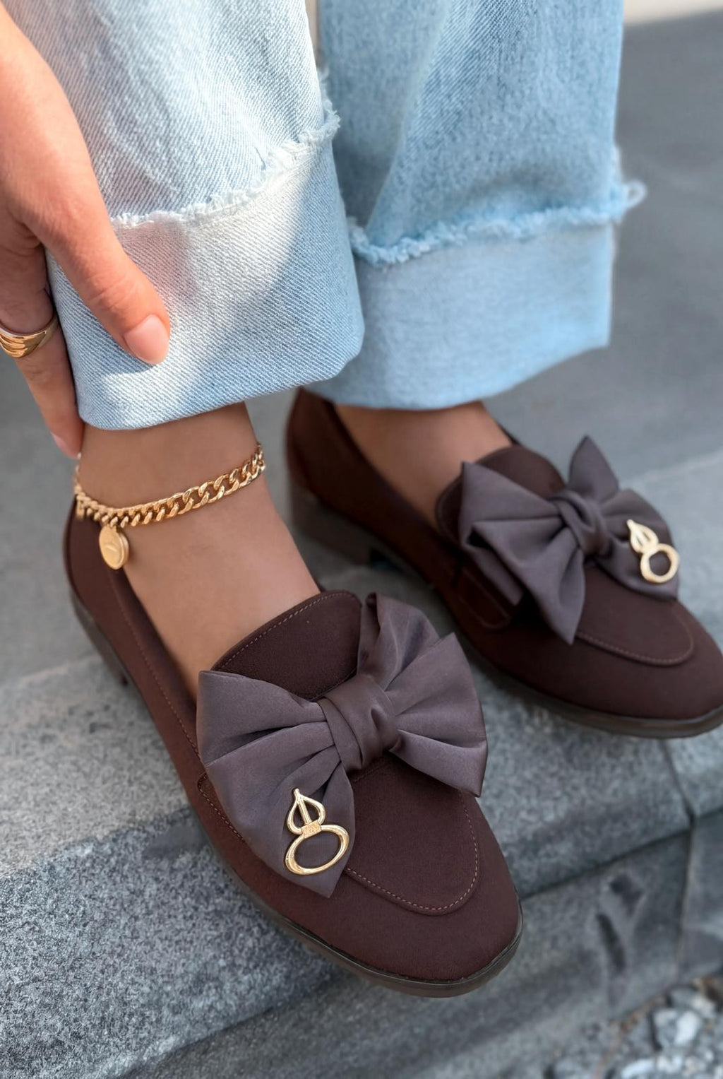Norrada Dark Brown Satin Women's Loafers