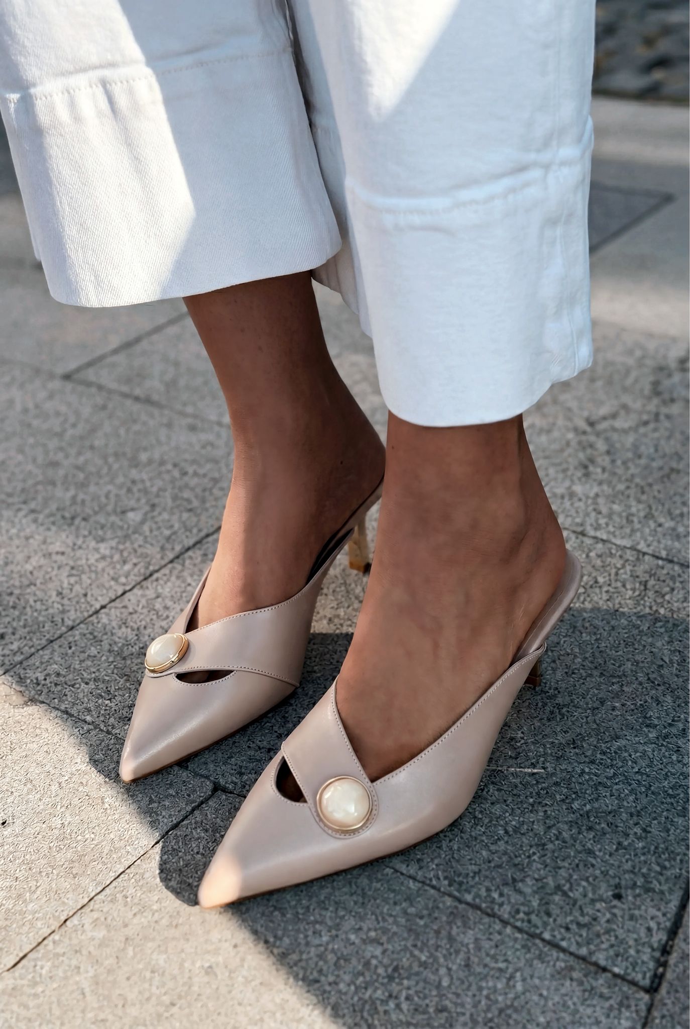 Delvor Nude Faux Leather Pumps