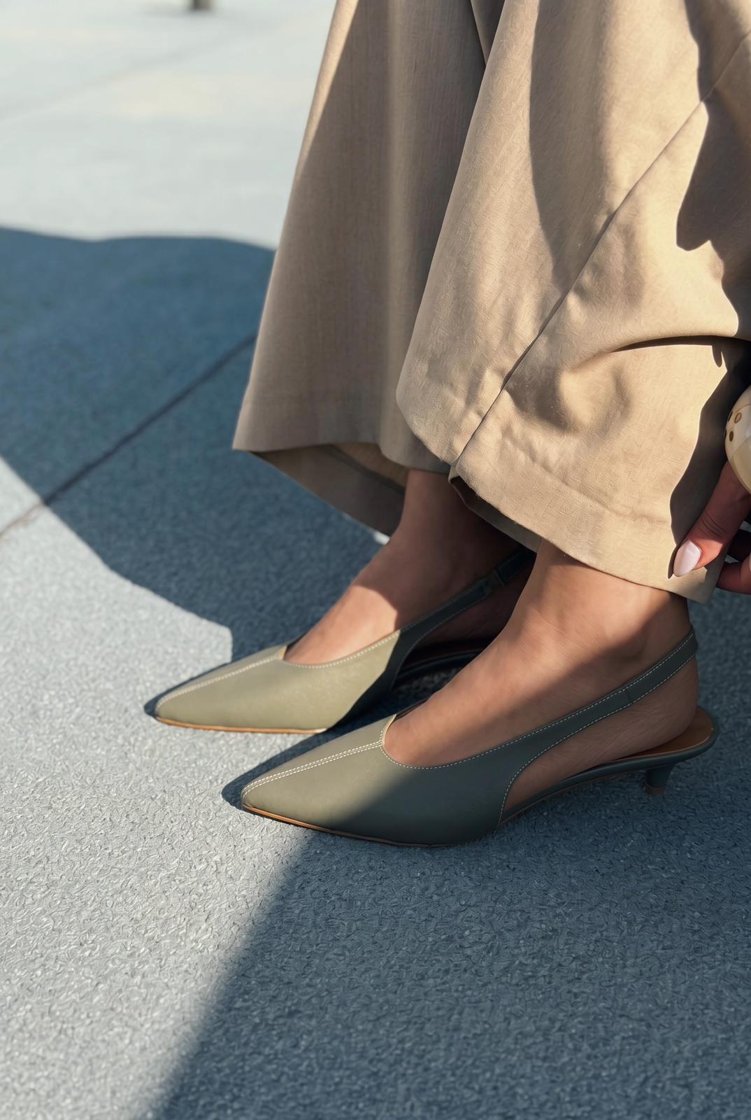 Selor Khaki Faux Leather Women's Stilettos