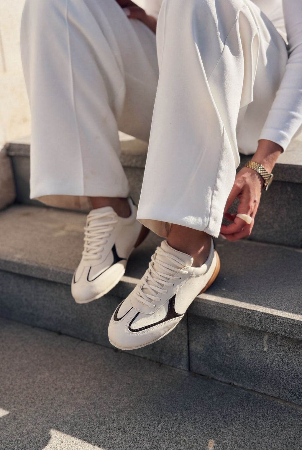 Rosven Taupe Faux Leather Women's Sneakers