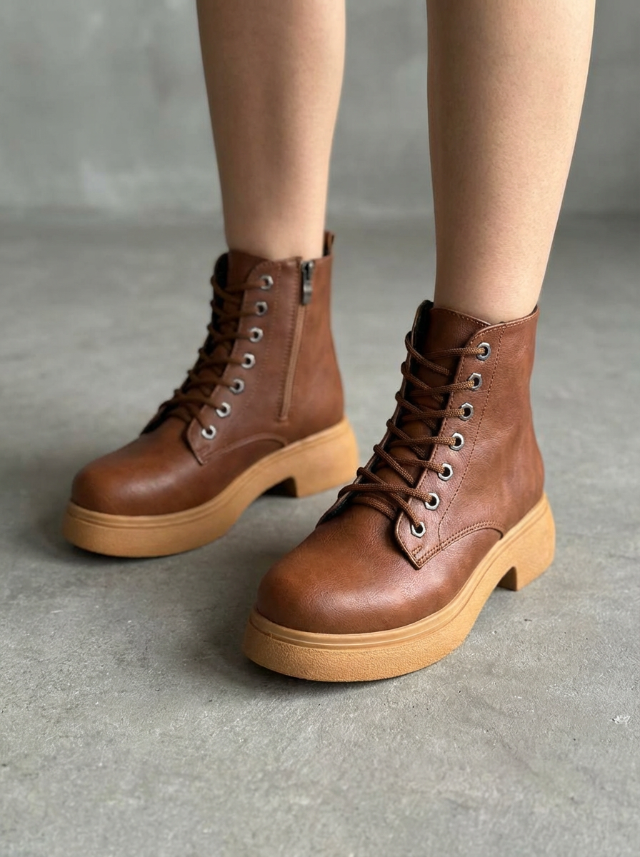 Voltera Women's Boots Tan Faux Leather