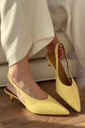 Selor Yellow Faux Leather Women's Stilettos