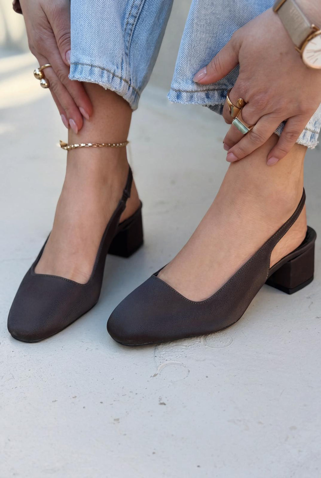Solen Dark Brown Satin Women's Mary Jane