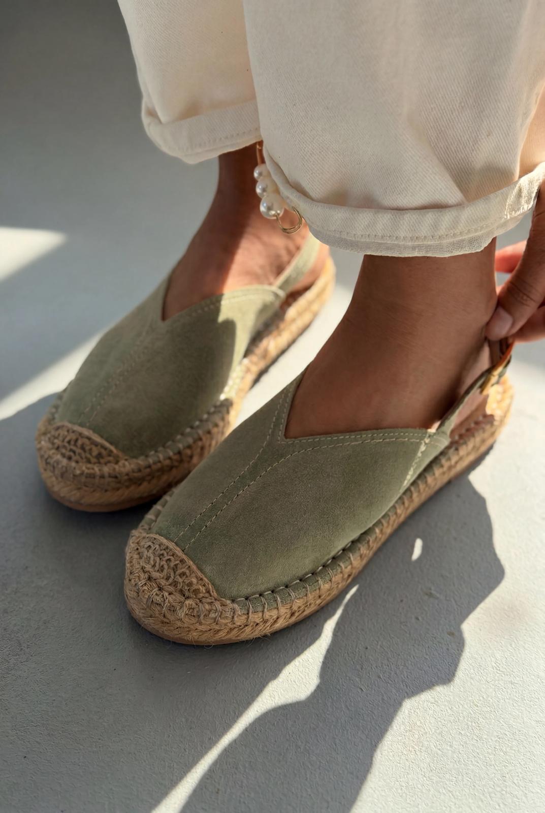 Orveth Green Genuine Suede Women's Espadrille