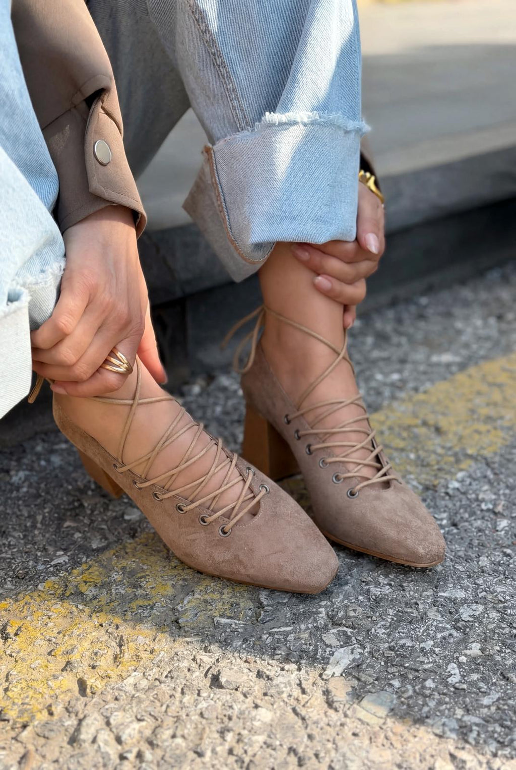 Temora Camel Suede Women's Pumps