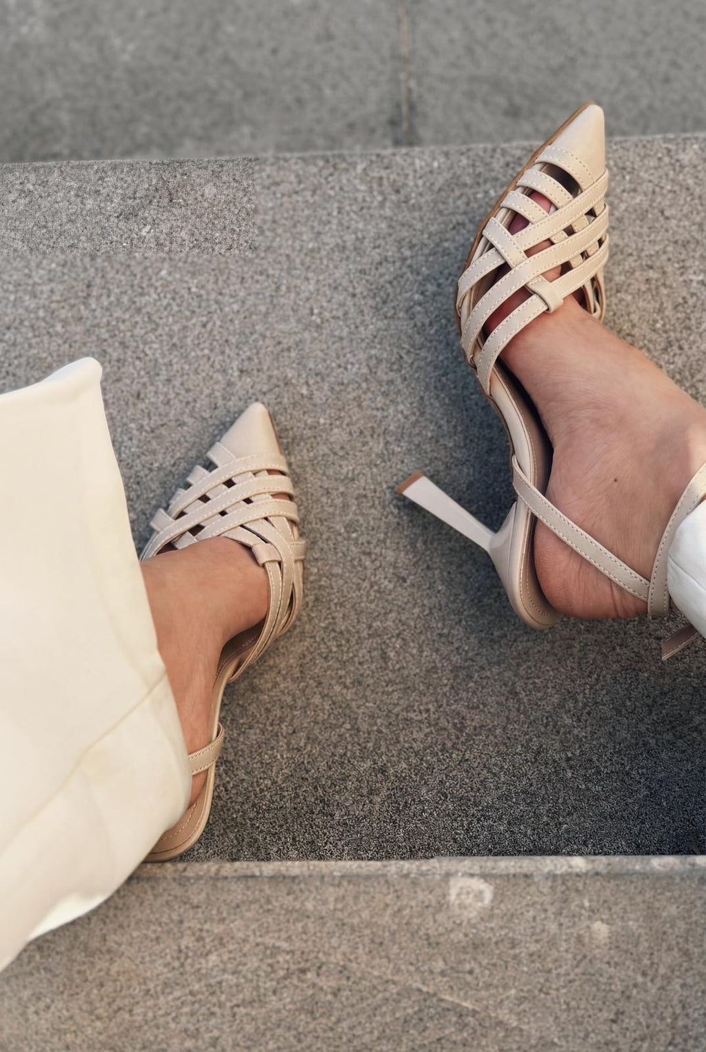 Luvien Beige Faux Leather Women's Stilettos
