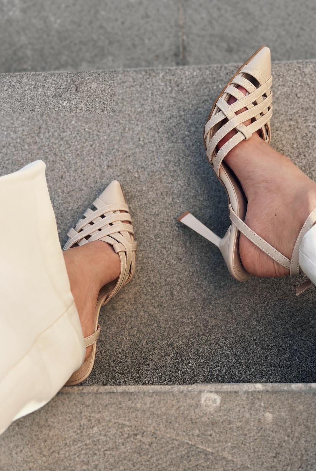 Luvien Beige Faux Leather Women's Stilettos