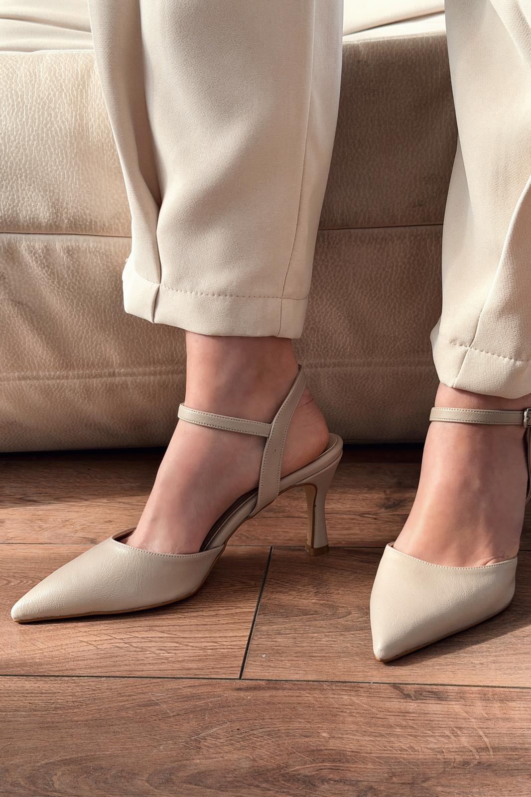 Beloria Beige Faux Leather Women's Stilettos