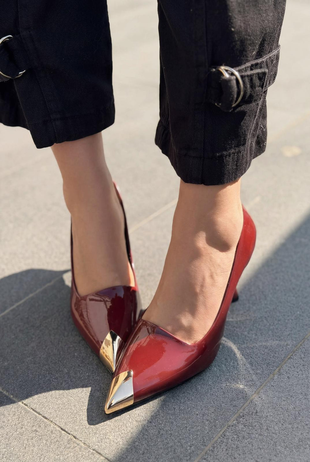 Noctra Bordeaux Patent Faux Leather Women's Stilettos