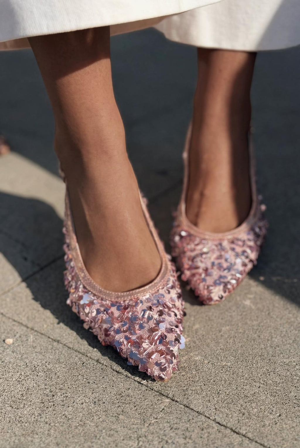 Selorine Pink Sequin Women's Stilettos
