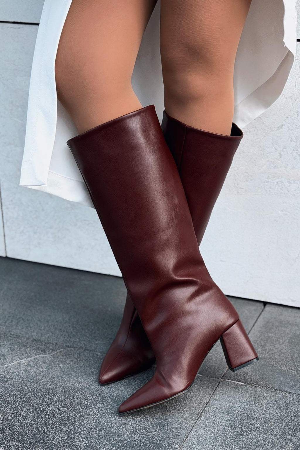 Jarlene Women's Pumps Boots Burgundy Faux Leather