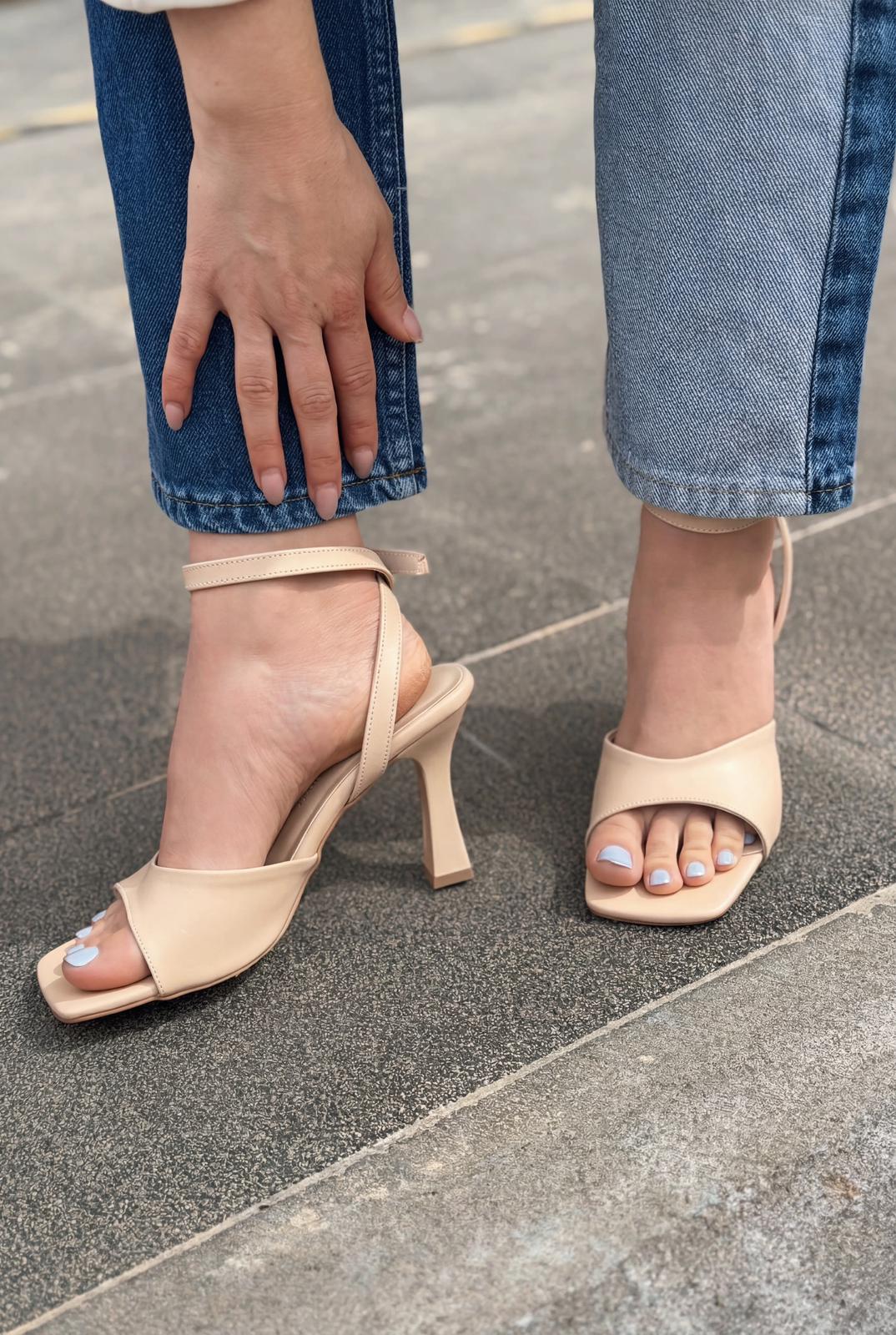Velniel Nude Faux Leather Women's Pumps Sandals