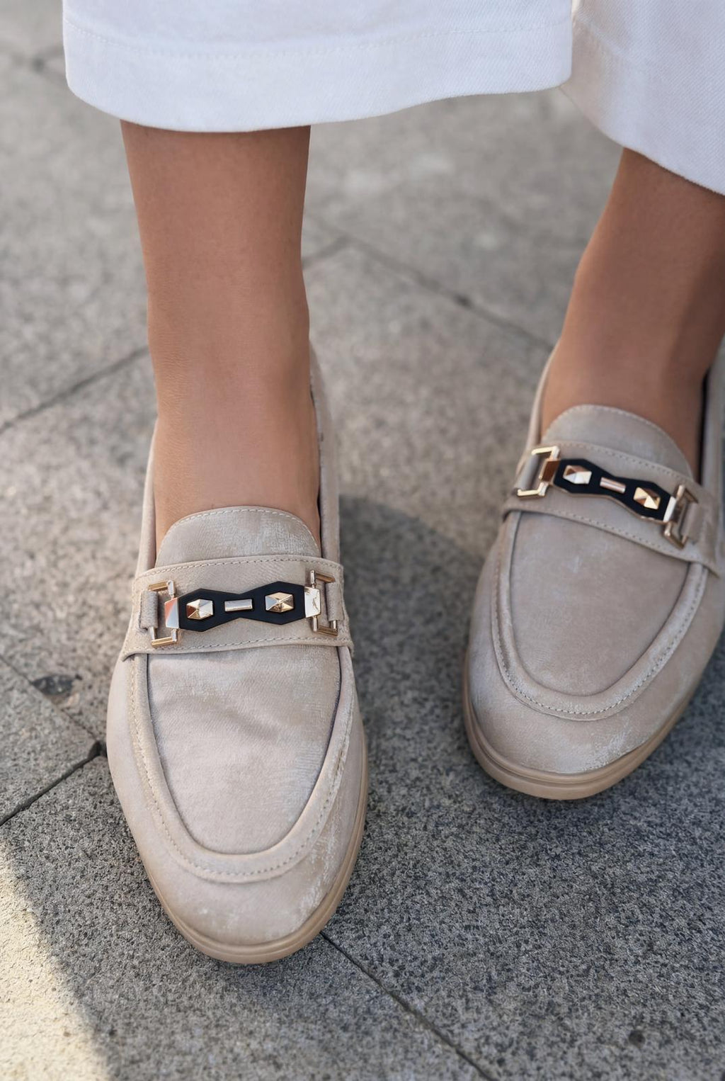 Toler Beige Satin Women's Loafers