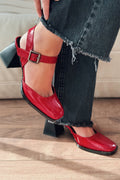 Melora Red Patent Faux Leather Women's Mary Jane