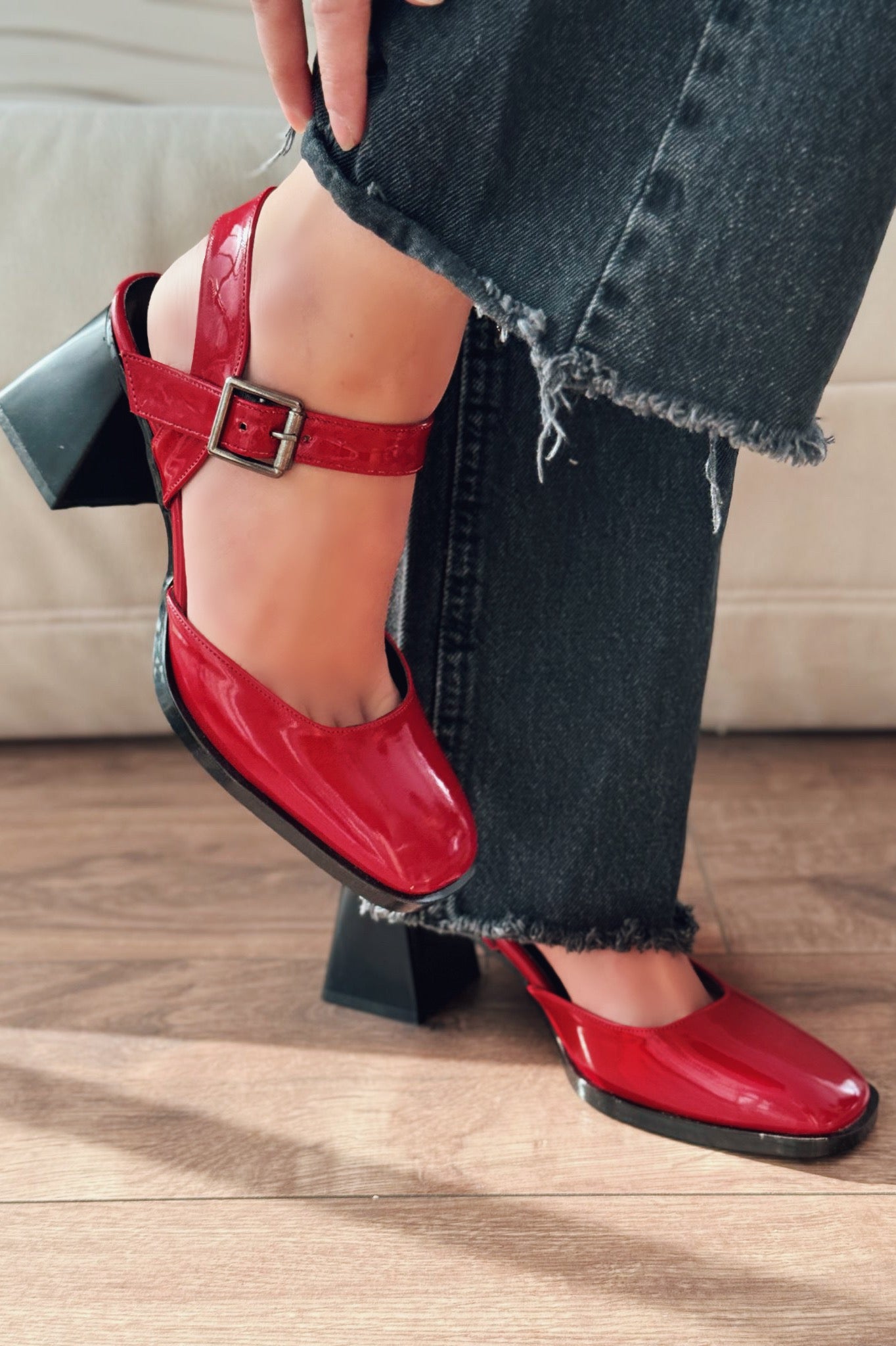 Melora Red Patent Faux Leather Women's Mary Jane