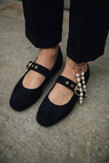 Dexor Black Suede Women's Flats