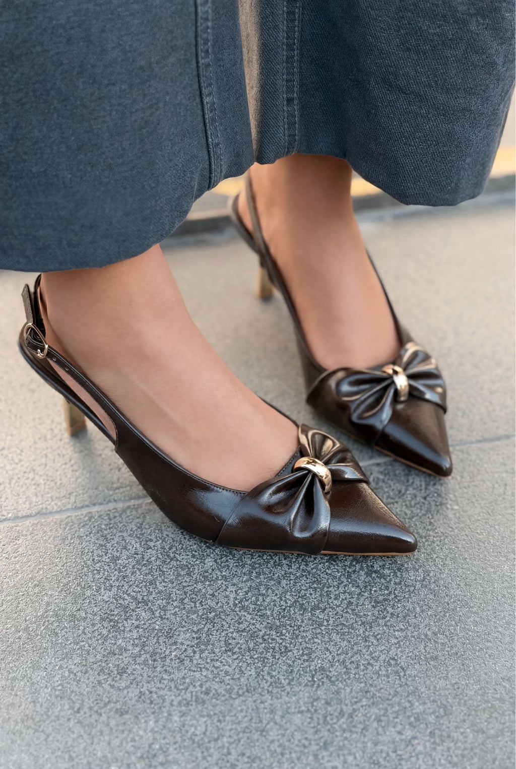 Lorvani Light Brown Faux Leather Women's Stilettos