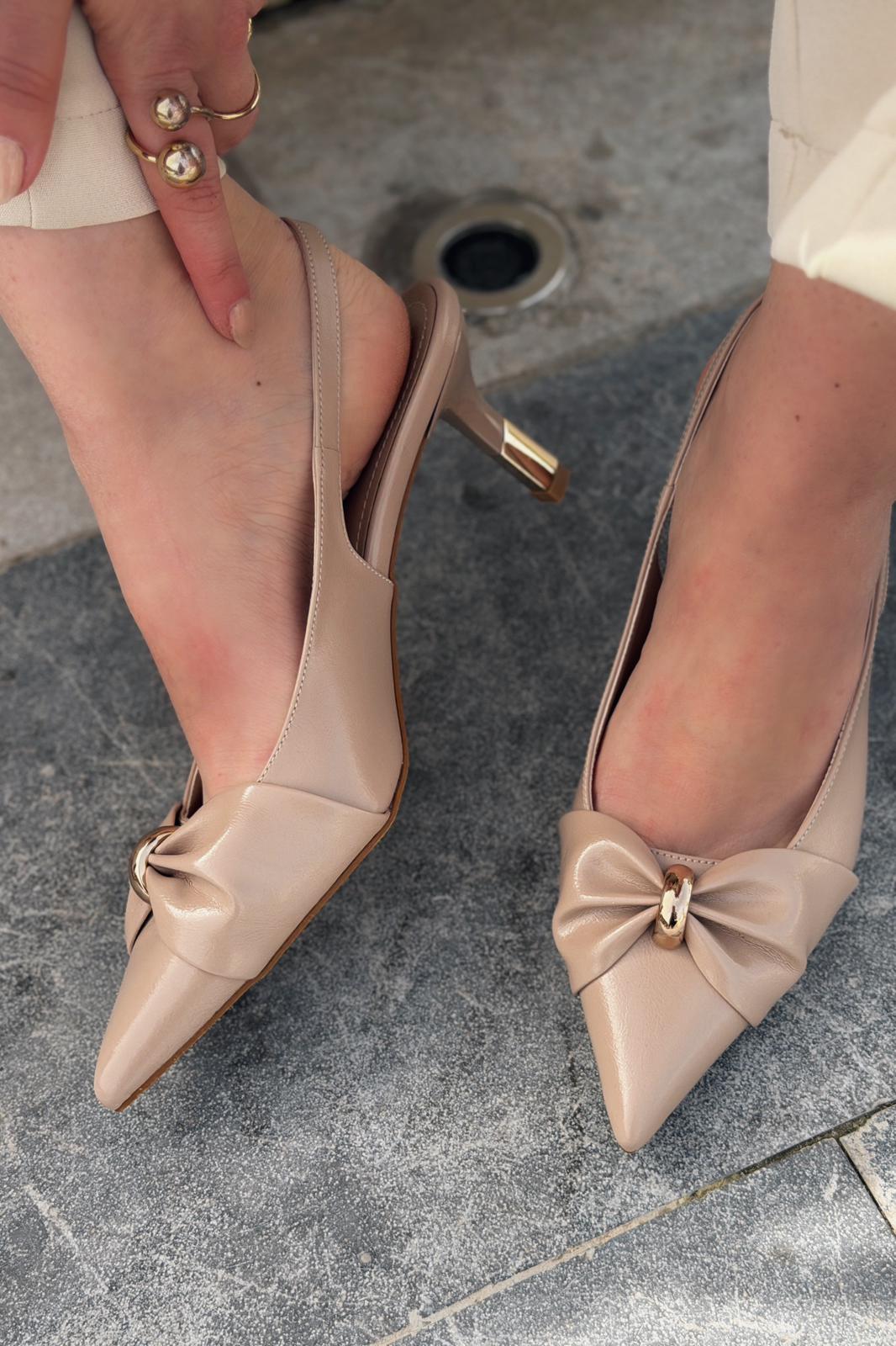 Lorvani Nude Faux Leather Women's Stilettos