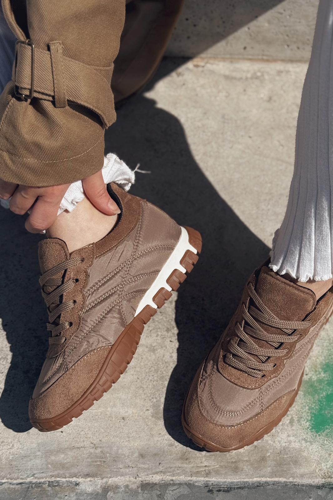 Romine Beige Parachute Fabric Women's Sneakers