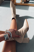Caryne Beige Suede Women's Stretch Pumps Boots