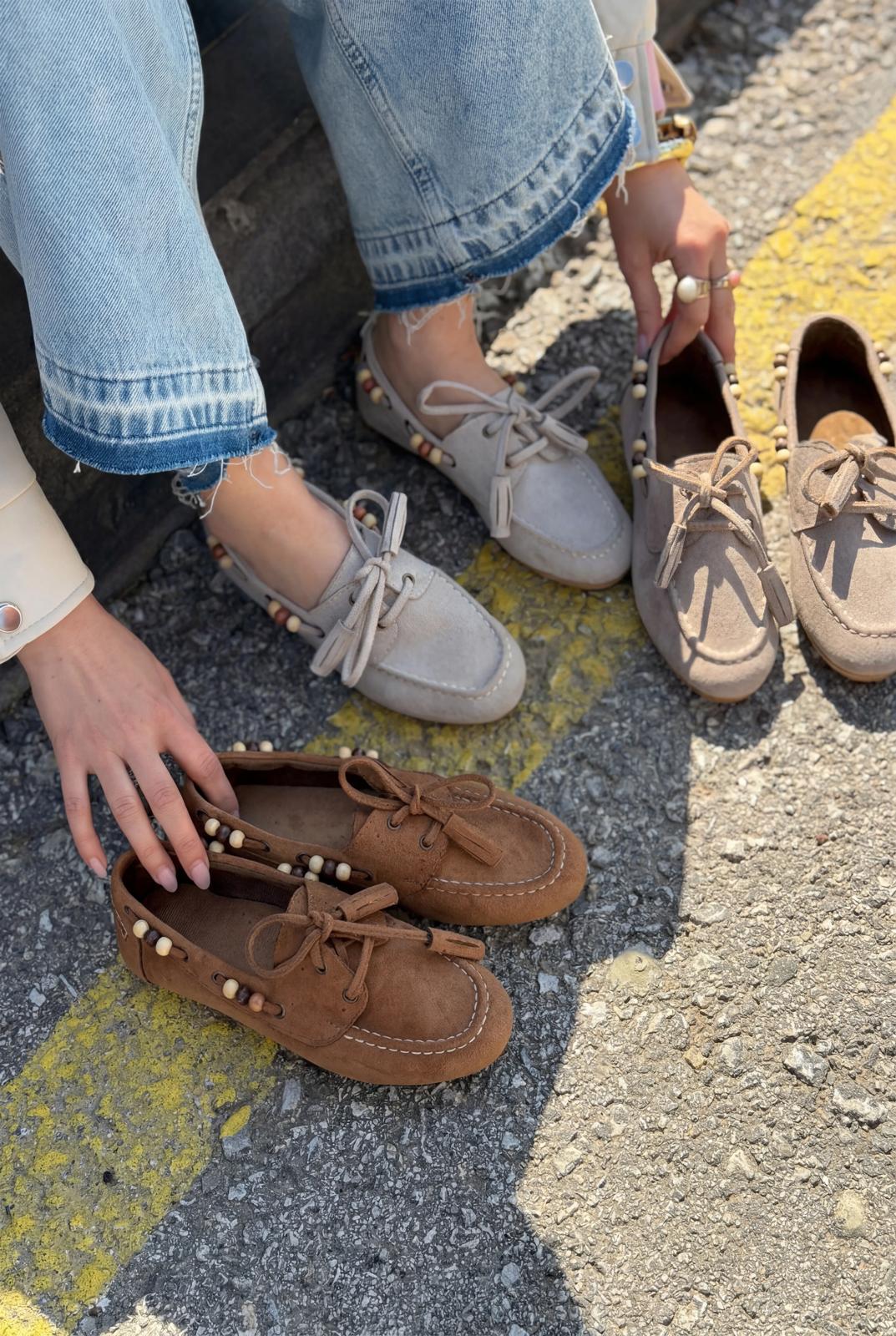 Brion Tan Suede Women's Oxford Shoes