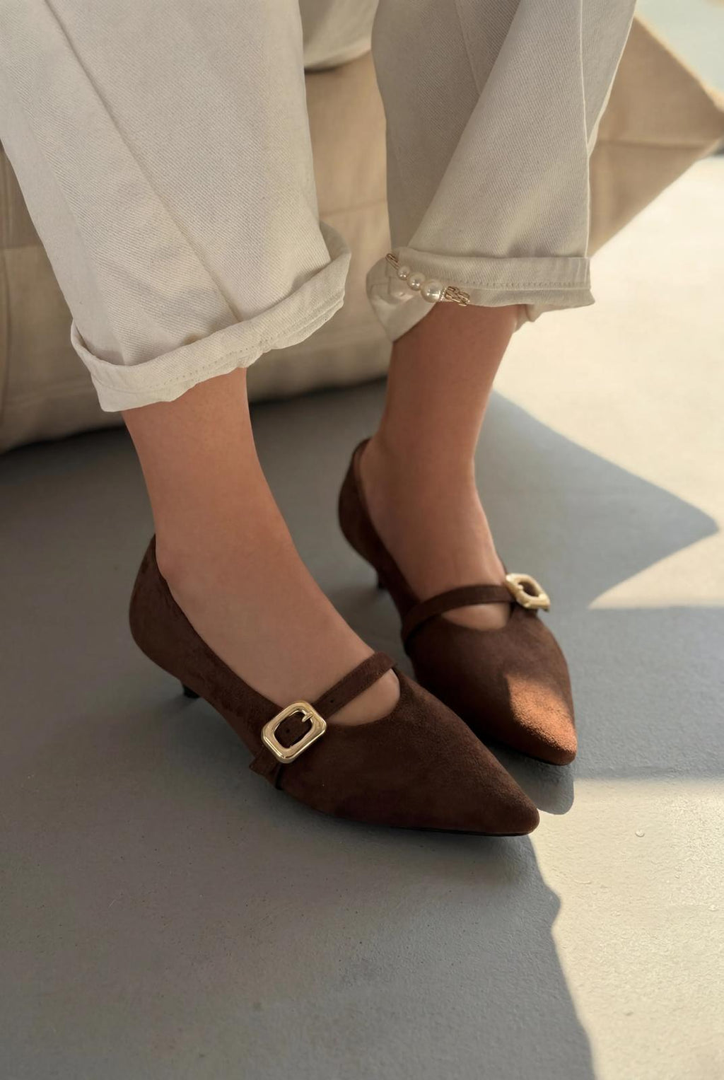 Karden Light Brown Suede Women's Stilettos
