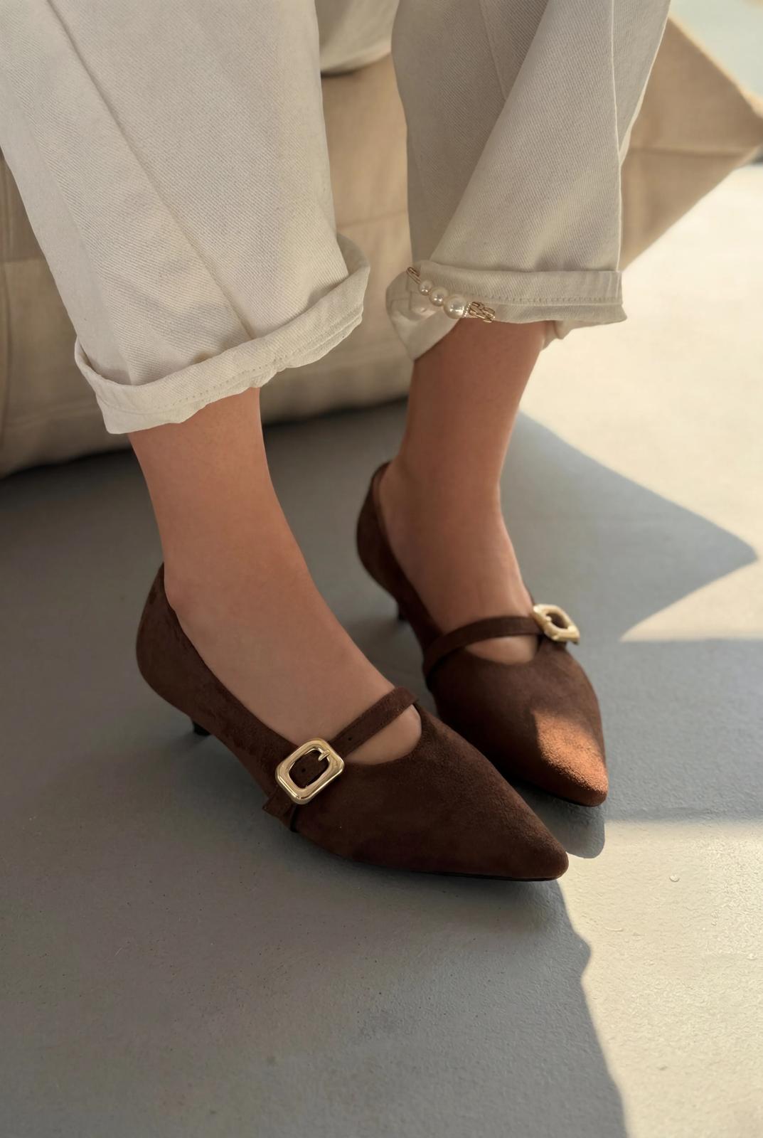 Karden Light Brown Suede Women's Stilettos