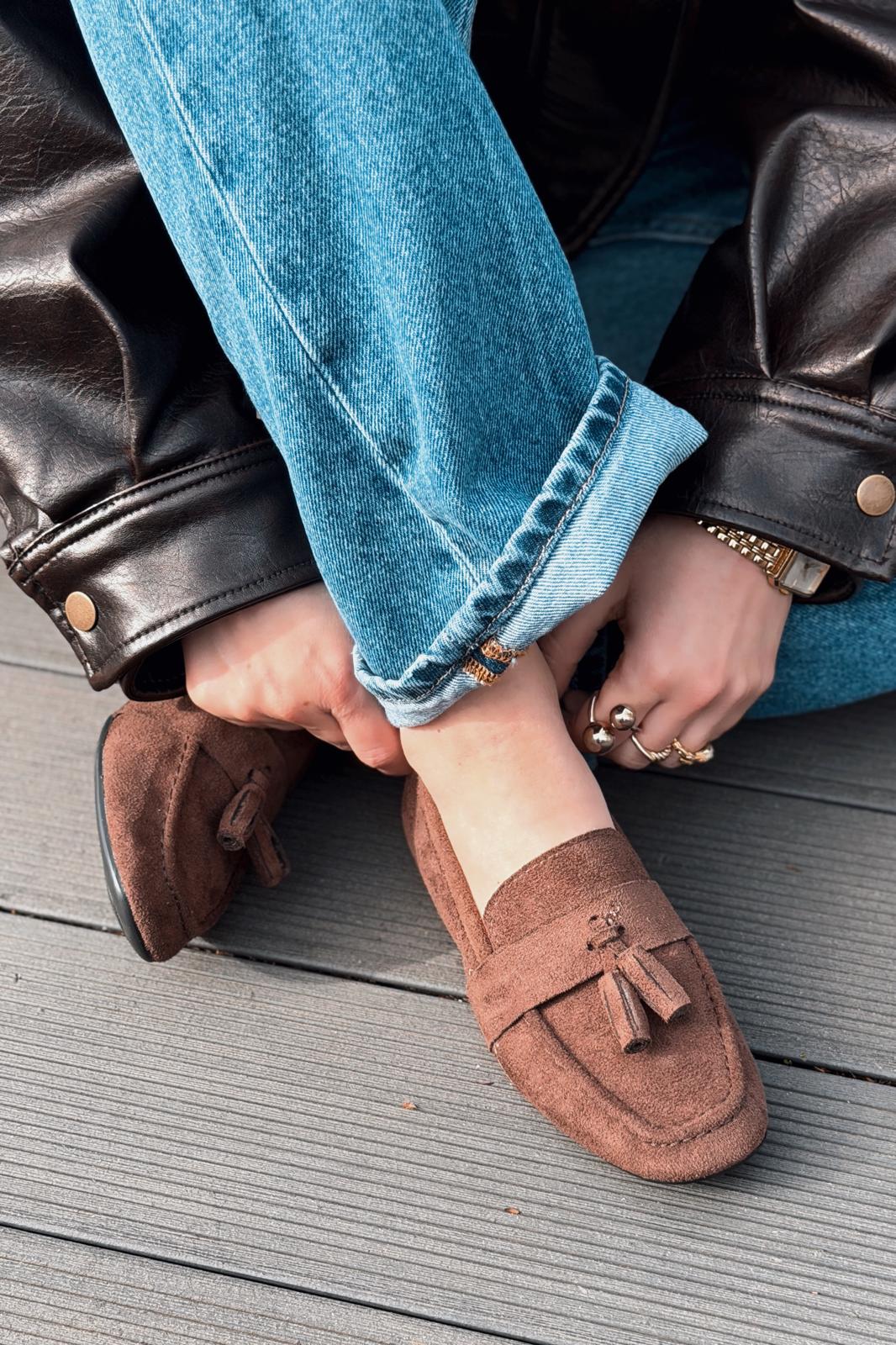 Olena Women's Loafer Light Brown Suede
