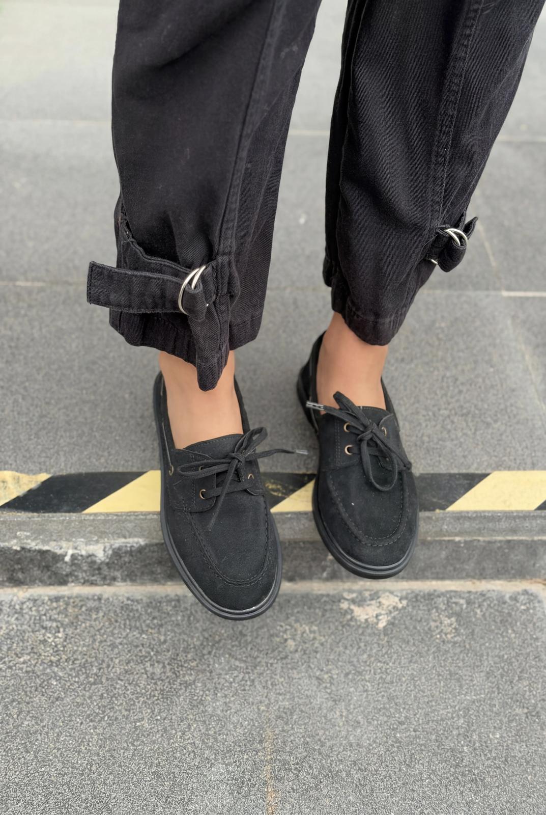Morin Black Suede Women's Oxford Shoes