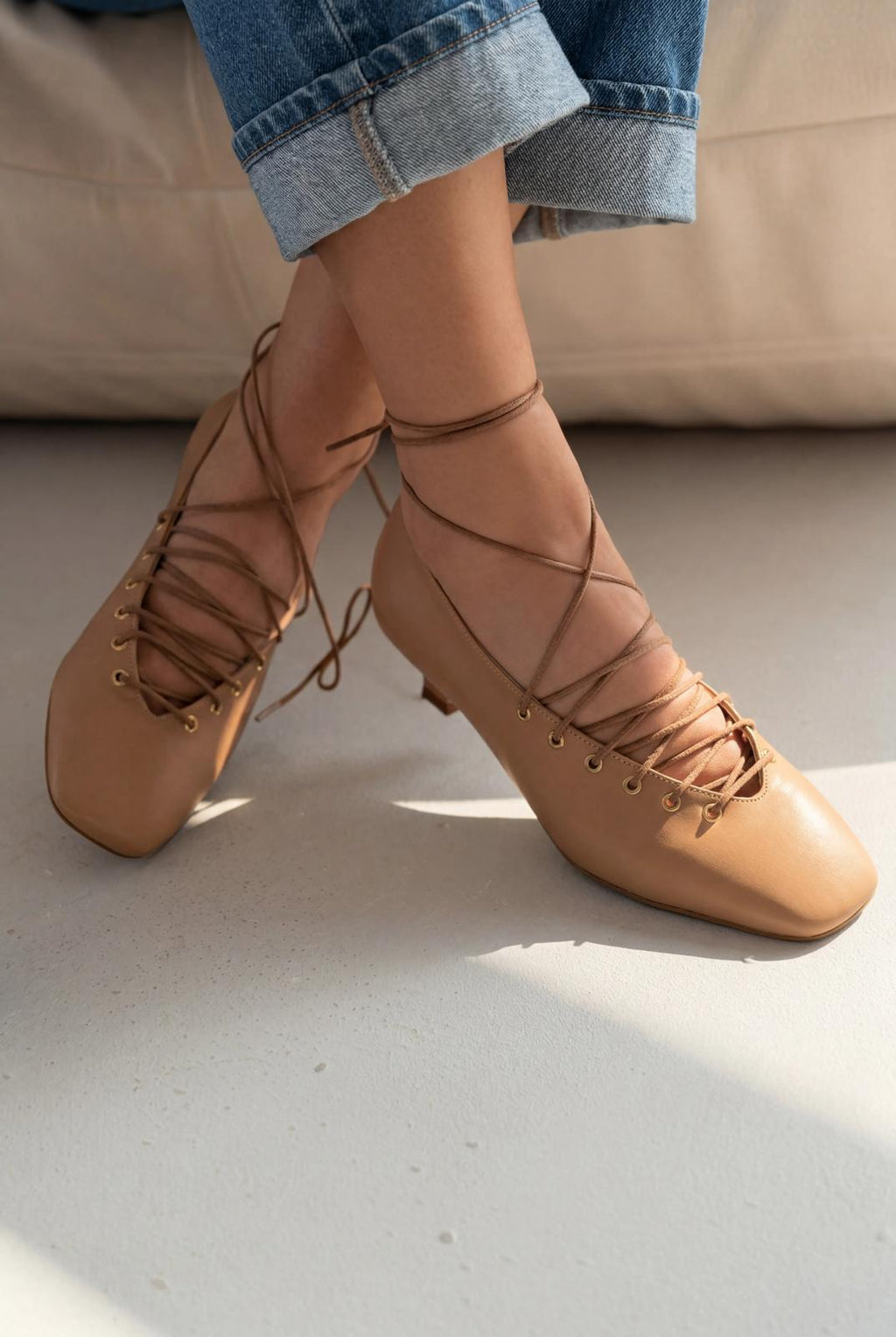 Sernis Nude Faux Leather Women's Pumps