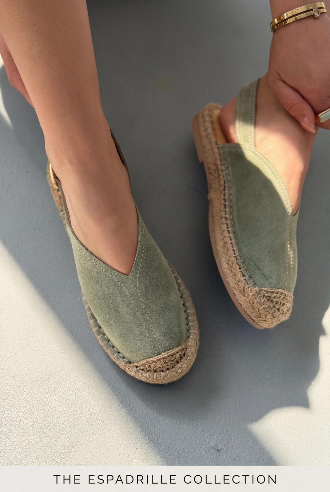 Orveth Green Genuine Suede Women's Espadrille