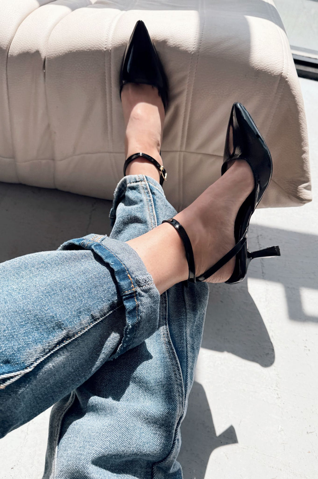 Rivara Black Patent Faux Leather Women's Pumps