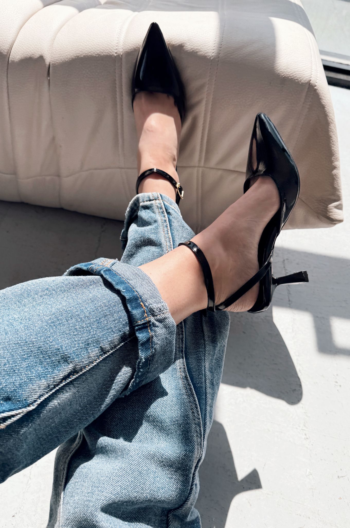Rivara Black Patent Faux Leather Women's Pumps