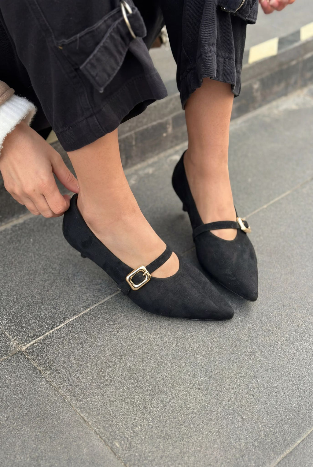 Karden Black Suede Genuine Leather Women's Stilettos