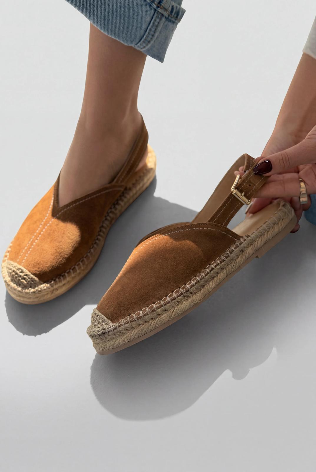 Orveth Tan Genuine Suede Women's Espadrille