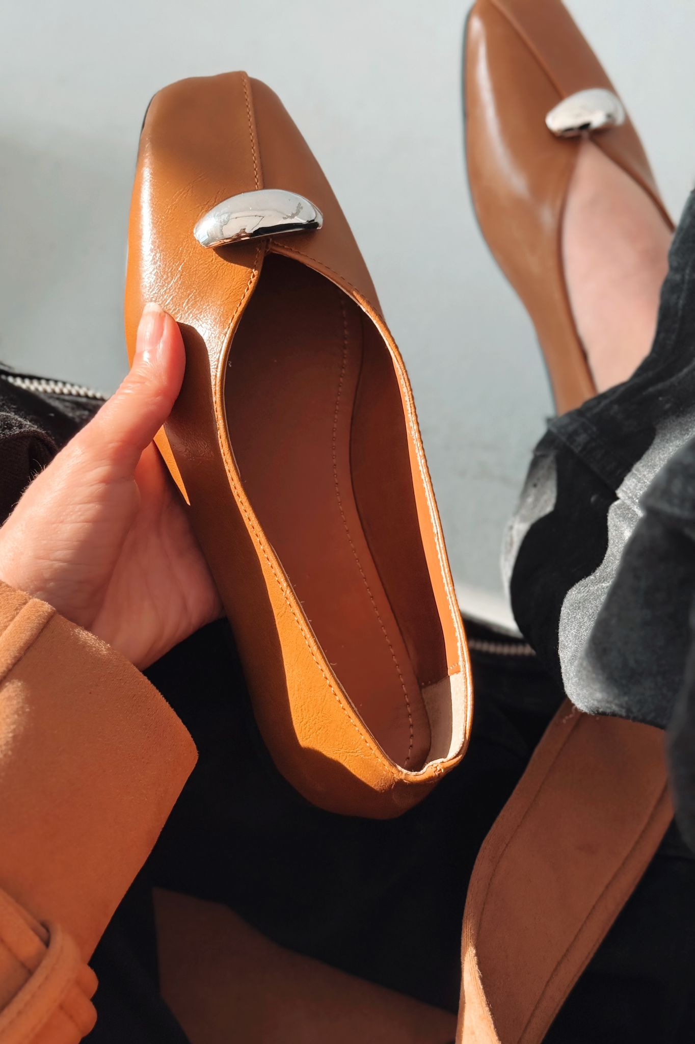 Tormel Tan Faux Leather Women's Flats