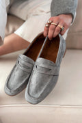 Orvino Gray Suede Women's Loafers