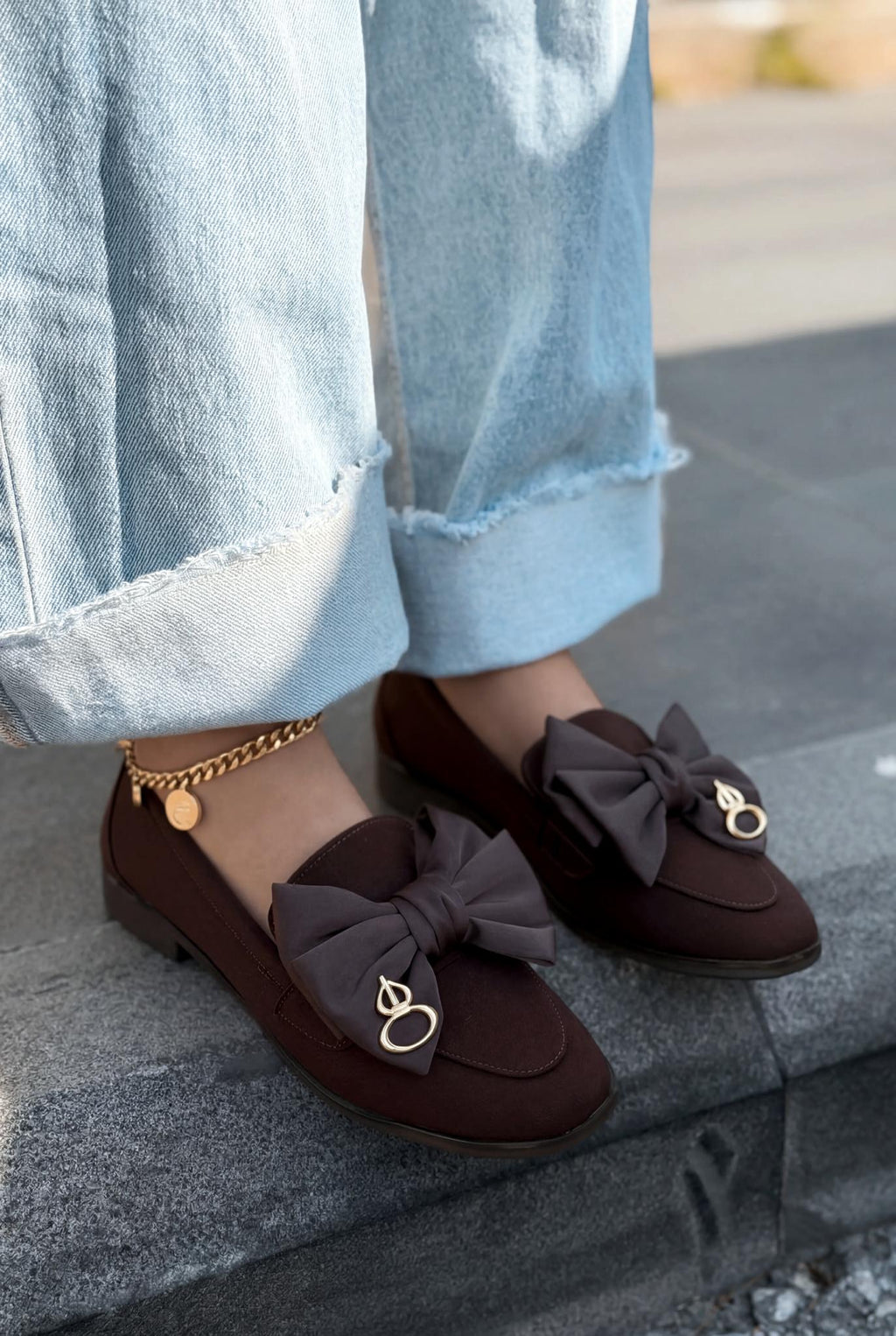 Norrada Dark Brown Satin Women's Loafers