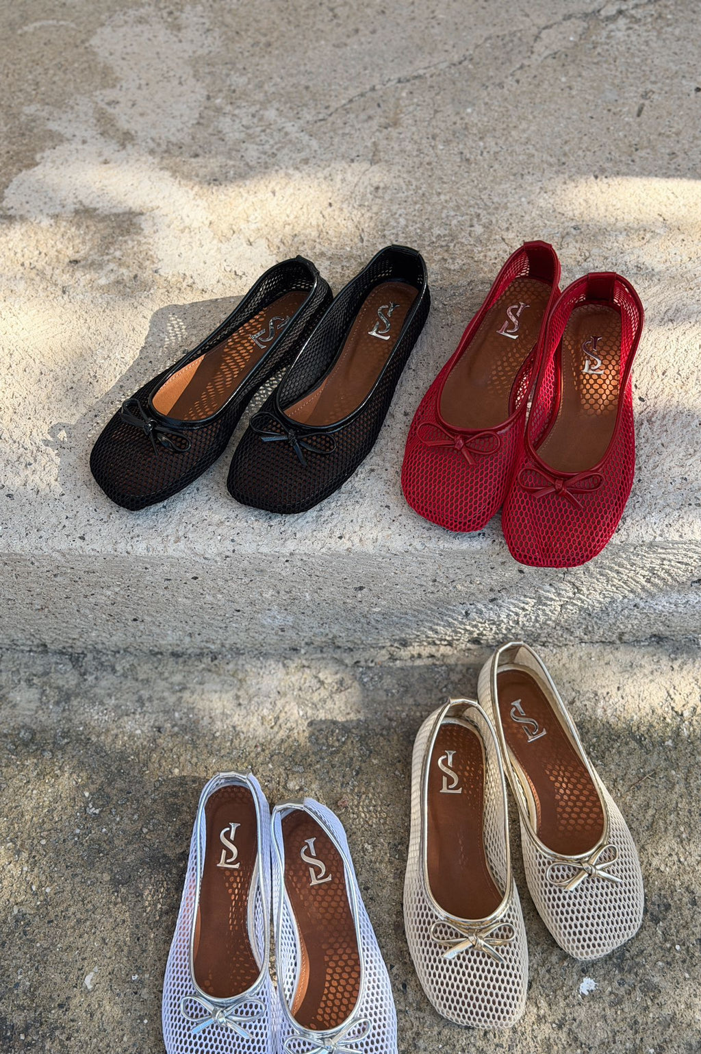 Torina Red Mesh Women's Flats