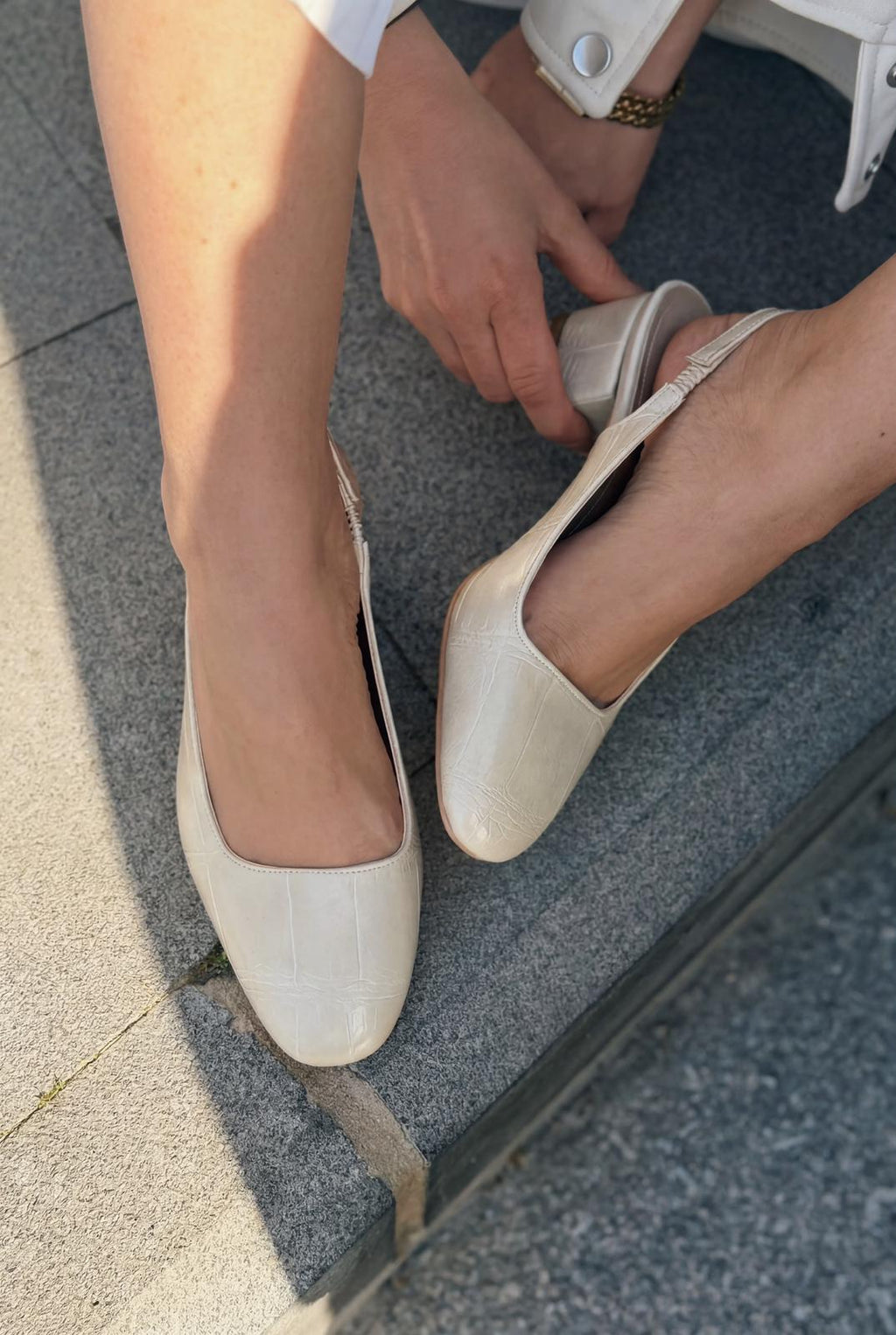Solen Beige Faux Leather Women's Mary Jane