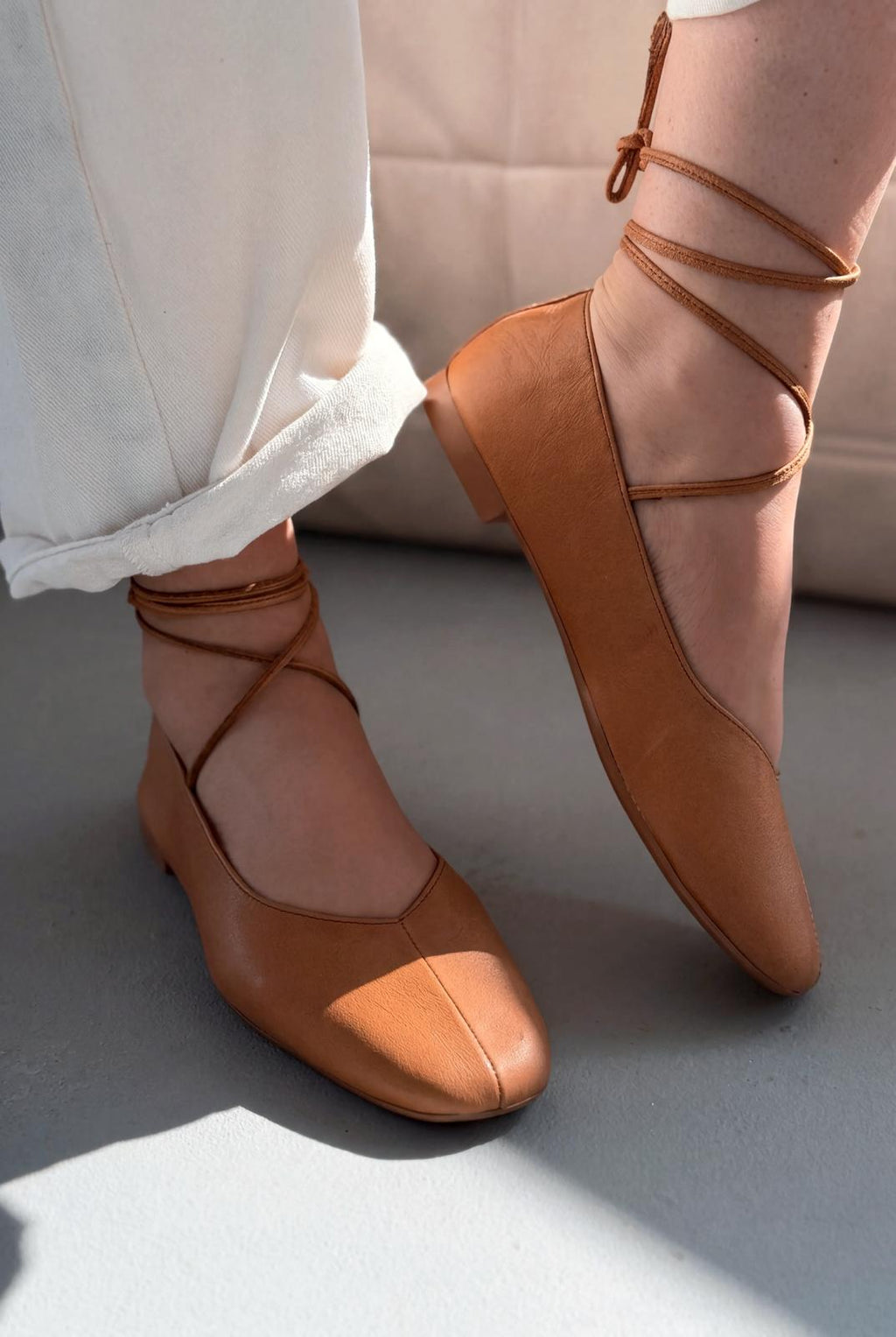 Morven Genuine Leather Tan Women's Flats
