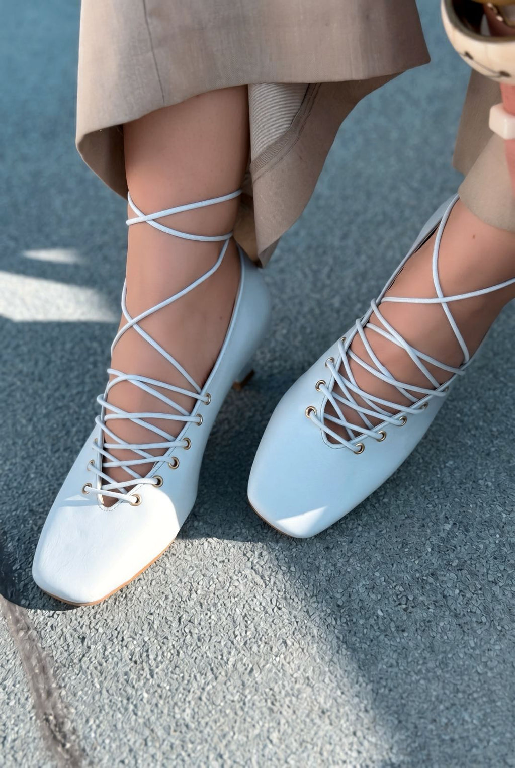 Sernis Baby Blue Faux Leather Women's Pumps