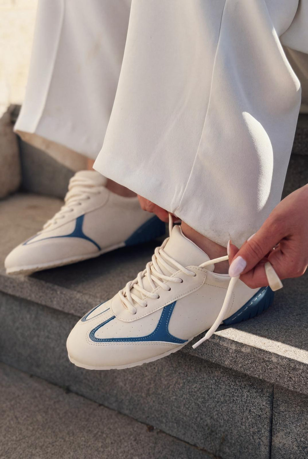 Rosven Blue Faux Leather Women's Sneakers