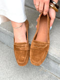 Melniel Taupe Genuine Suede Women's Loafers